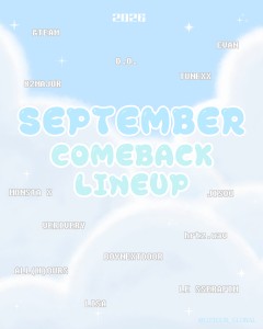 *‧♡⋆꙳•꒰ა9月カムバックラインナップ໒꒱ ₊♡⋆꙳
